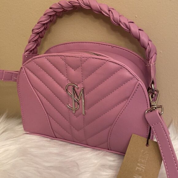 NWT Steve Madden (bhardyy) Top Handle Satchel/Crossbody - Rose Pink - Picture 5 of 7
